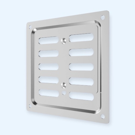 1010MER Chrome ERA Решетка вентиляционная MER регулируемая 100x100 окраш.сталь Chrome